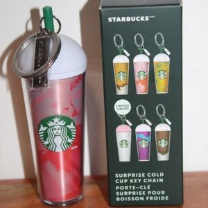 Starbucks Red and White Cold Cup Keychain